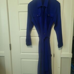 DKNY Vibrant Blue Long Sleeve Dress